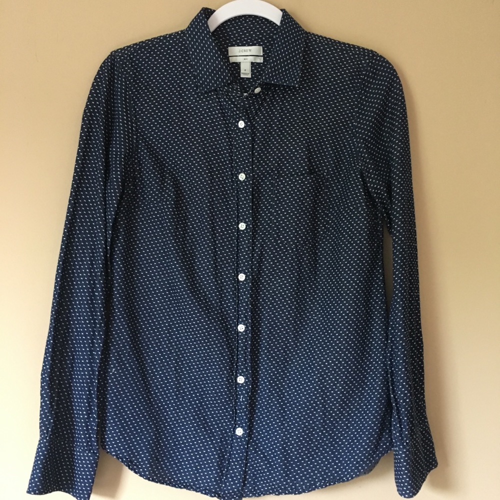 J. Crew Button Down Boy Fit Chambray Denim Shirt